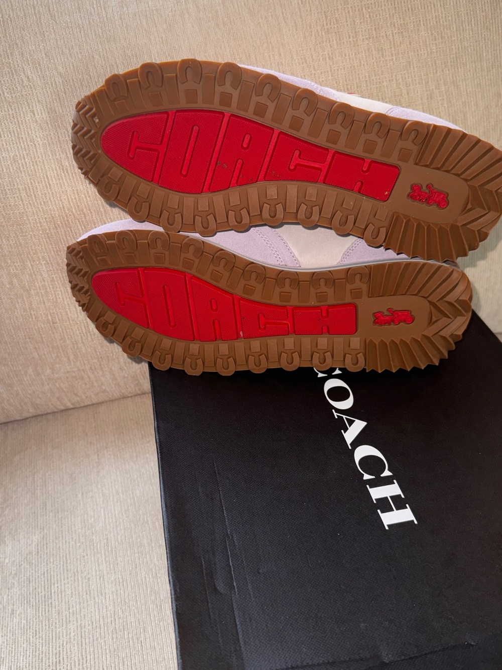 Coach Lavender and White C Logo Runner Sneakers - Picture 7 of 8